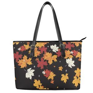 6446 Autumn Maple Leaf Shoulder Bag Medium Size Fall Hobo Handbags